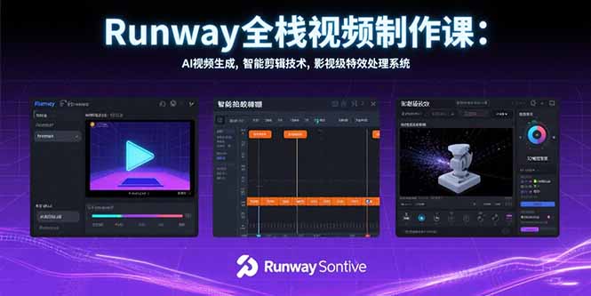 Runway全栈视频制作课:AI视频生成,智能剪辑技术,影视级特效处理系统-优优云网创