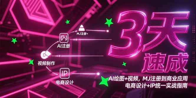 3天速成AI绘图+视频,MJ注册到商业应用,电商设计+IP统一实战指南-优优云网创