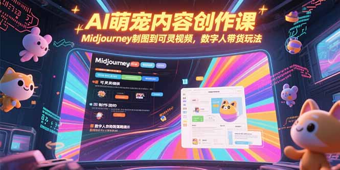 AI萌宠内容创作课,Midjourney制图到可灵视频,数字人带货玩法-优优云网创