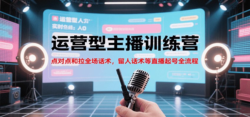 运营型主播训练营,点对点和拉全场话术,留人话术等直播起号全流程(更新7月)-优优云网创