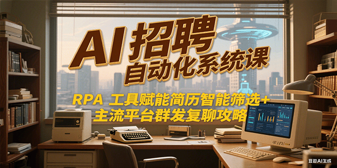 AI招聘自动化系统课,RPA工具赋能简历智能筛选+主流平台群发复聊全攻略-优优云网创