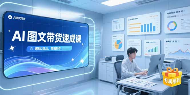 AI图文带货速成课,养号引流秘籍,爆款选品策略,美图制作全流程-优优云网创
