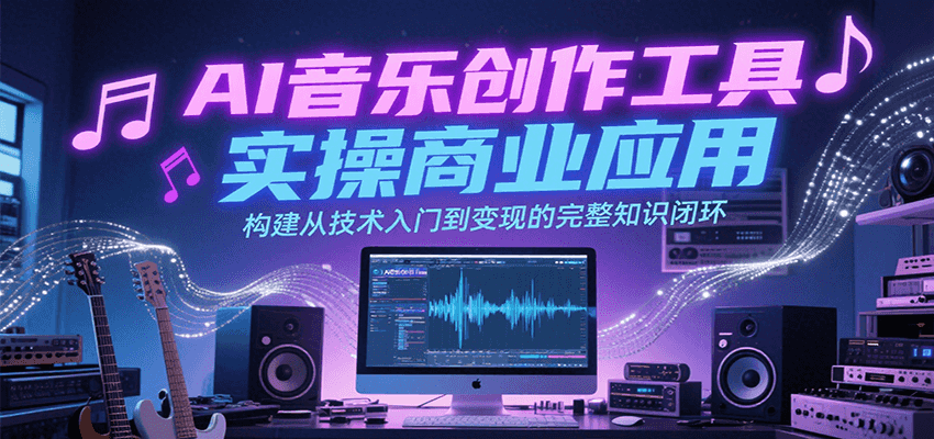 AI音乐创作工具实操商业应用,构建从技术入门到变现的完整知识闭环-优优云网创