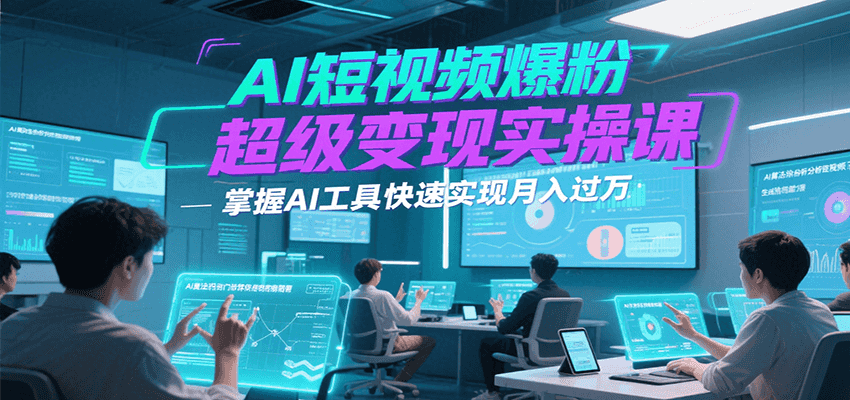 AI短视频爆粉超级变现实操课,掌握AI工具快速实现月入过万-优优云网创