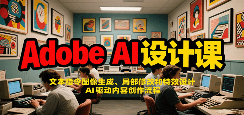 Adobe AI设计课:文本指令图像生成、局部修改和特效设计,AI驱动内容创作流程-优优云网创
