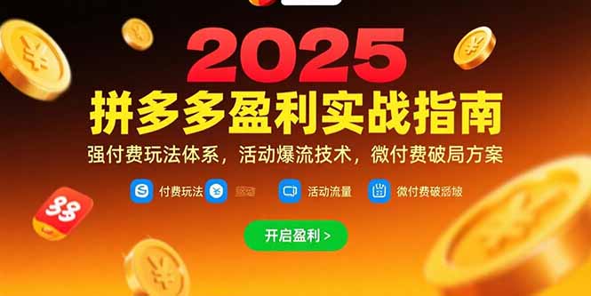 拼多多盈利实战指南,强付费玩法,活动爆流技术,微付费破局方案(更新7月-优优云网创